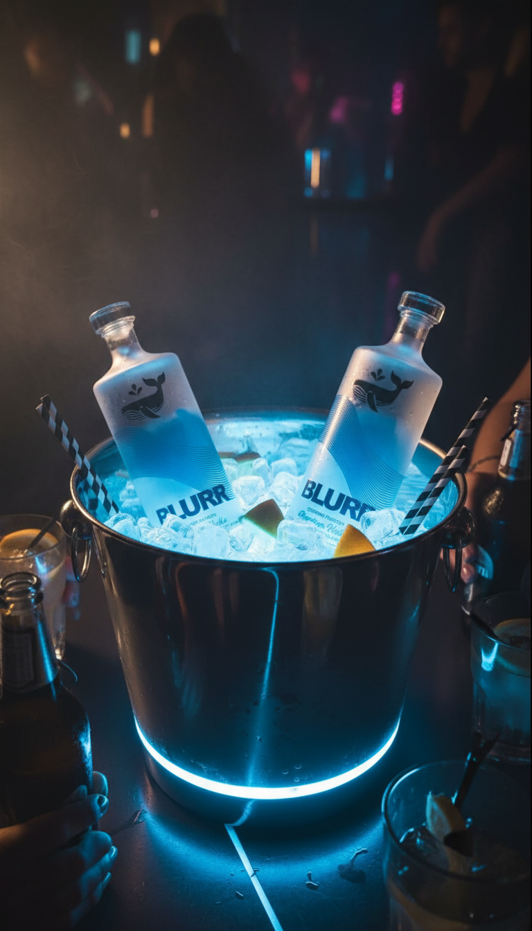 Glass on marble table with cocktail ingredients - Daaru Direct signature cocktail recipe